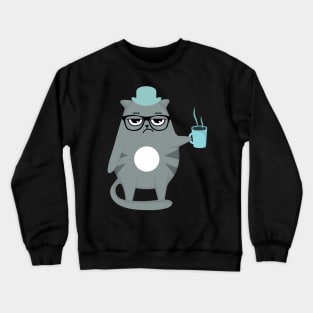 funny cat coffee Crewneck Sweatshirt